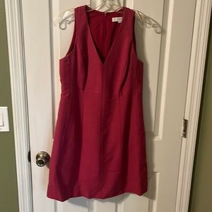 Loft dark pink shell dress lined